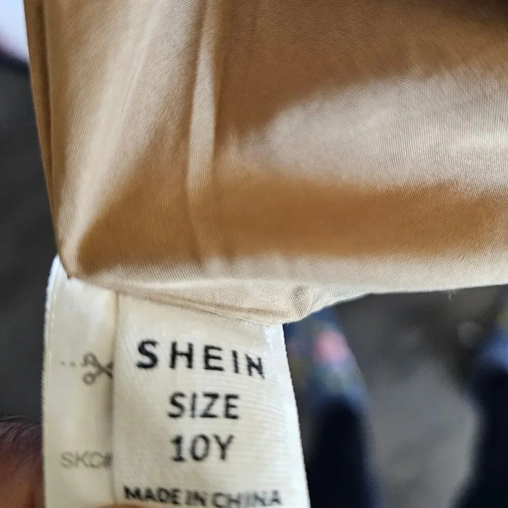 Shein Youth Over Coat, Belted Camel Colored, Size 10Y